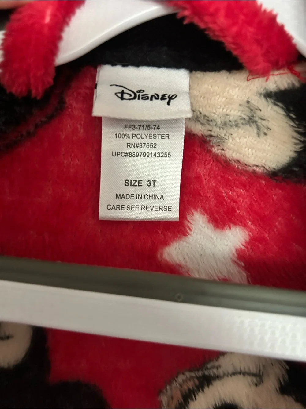 Disney Red and Black Mickey Print Fleece Robe